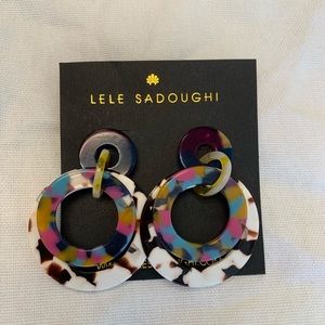Lele Sadoughi Double Ring Hoop Earrings - new!!